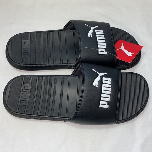 New Men's Puma Cool Cat Slides Sandals Black Colored Size 13 - Picture 9 of 15
